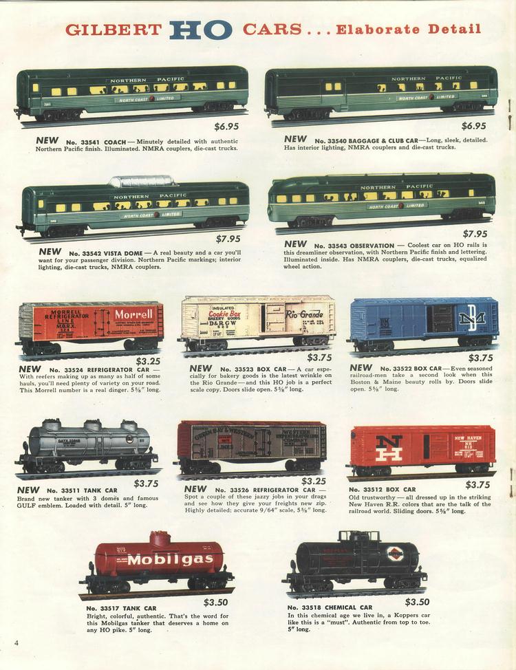 Y 1957 Gilbert Model Train Scale HO Catalog All Color