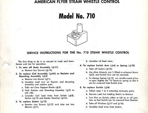 American Flyer S Gauge Service Kit Manual – 1945-1969 Reprint, Parts & Diagrams